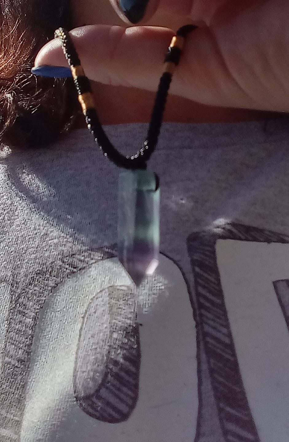 Customer photo review of Natural Fluorite Necklace