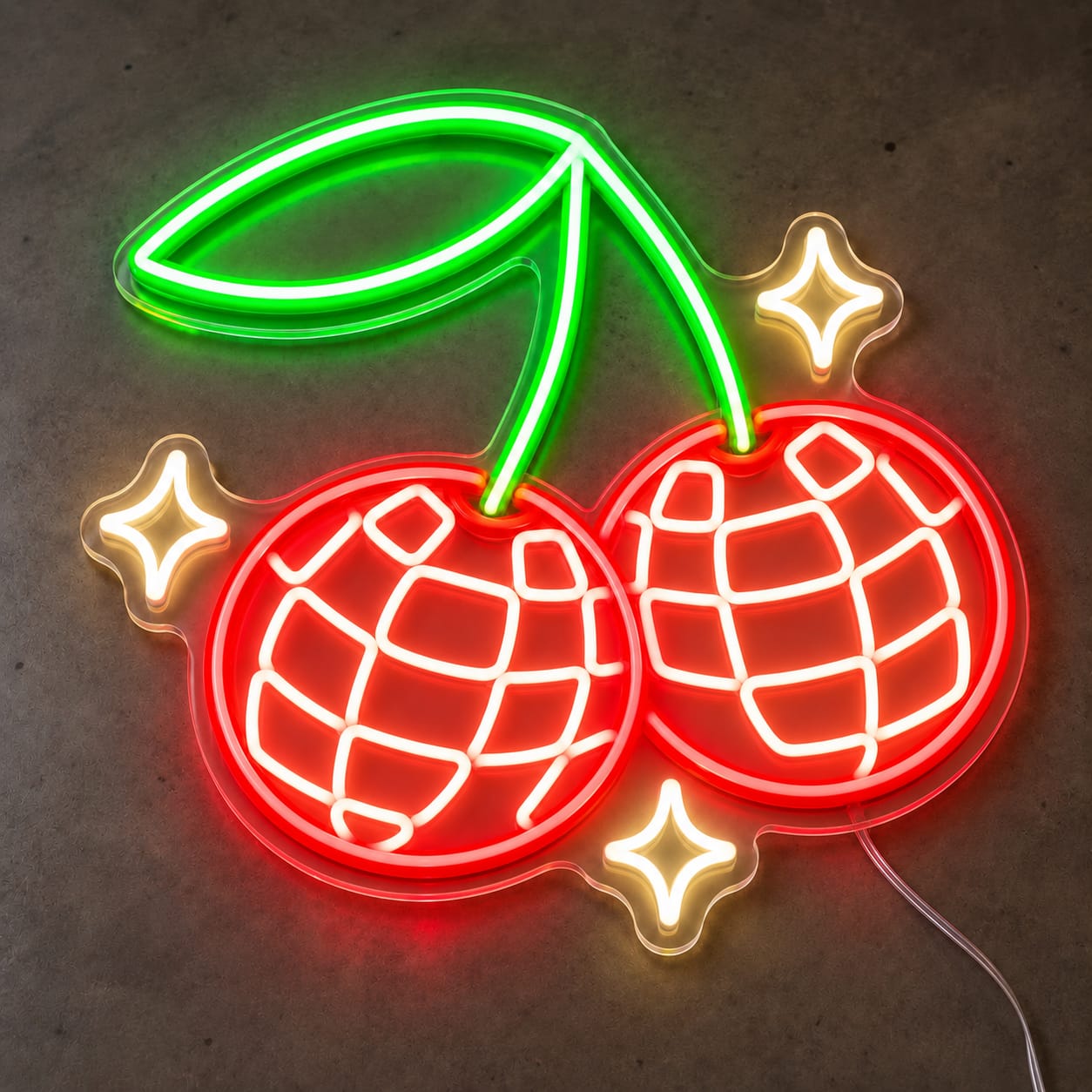 Customer photo review of Disco Cherry Neon Sign
