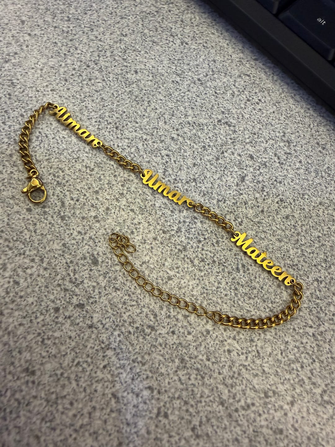 Customer photo review of Custom Script Name Bracelet