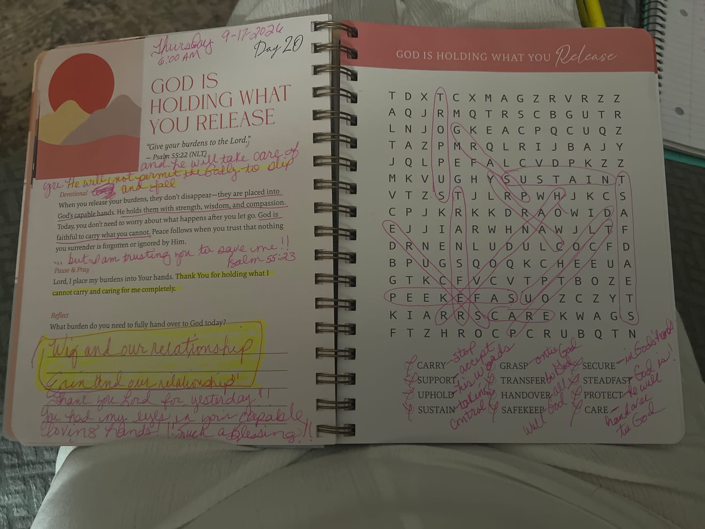 Customer photo review of Be Still: Word Search Devotional for Peace & Rest in God