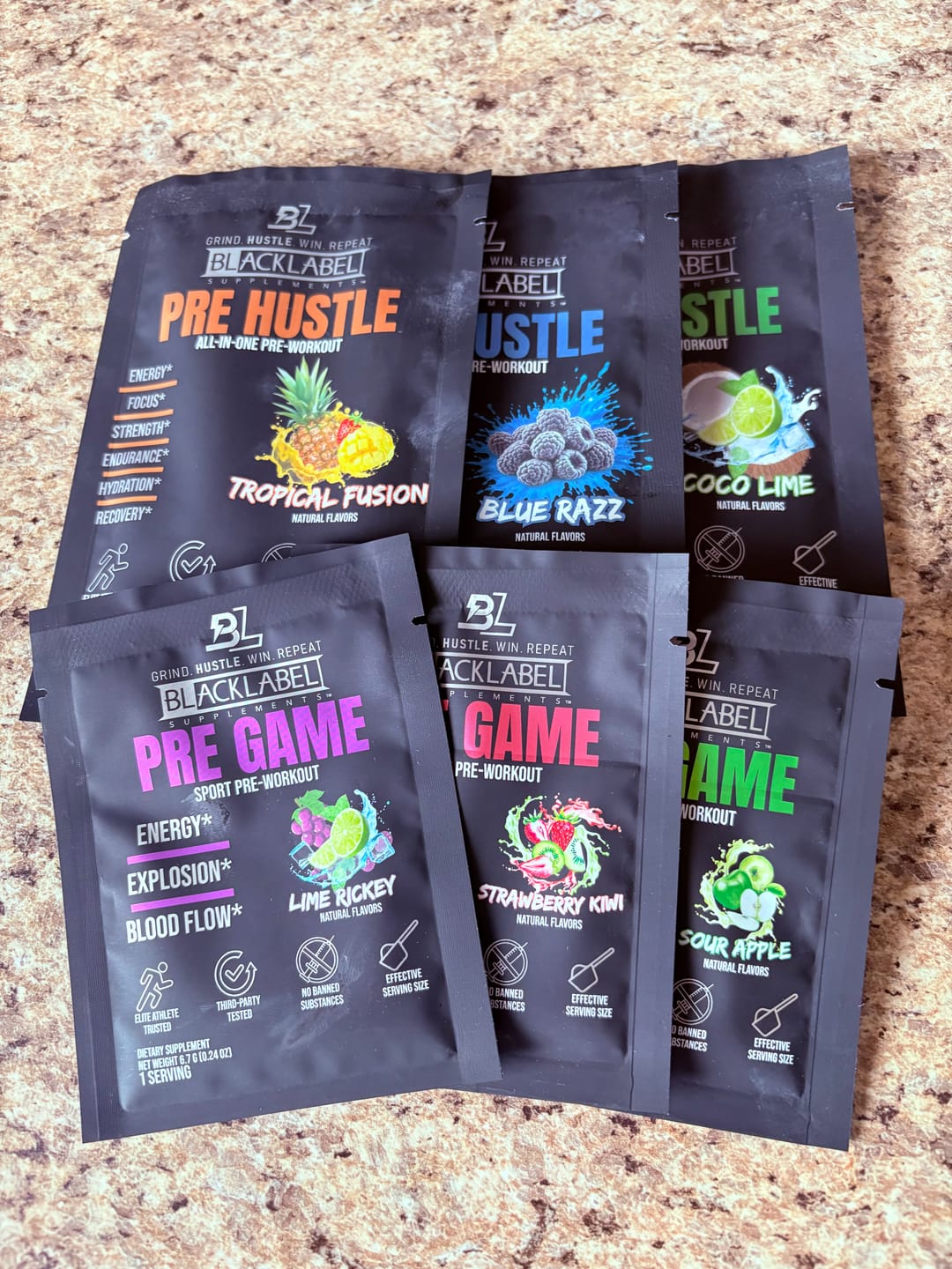 Customer photo review of PRE WORKOUT SAMPLES + SHAKER