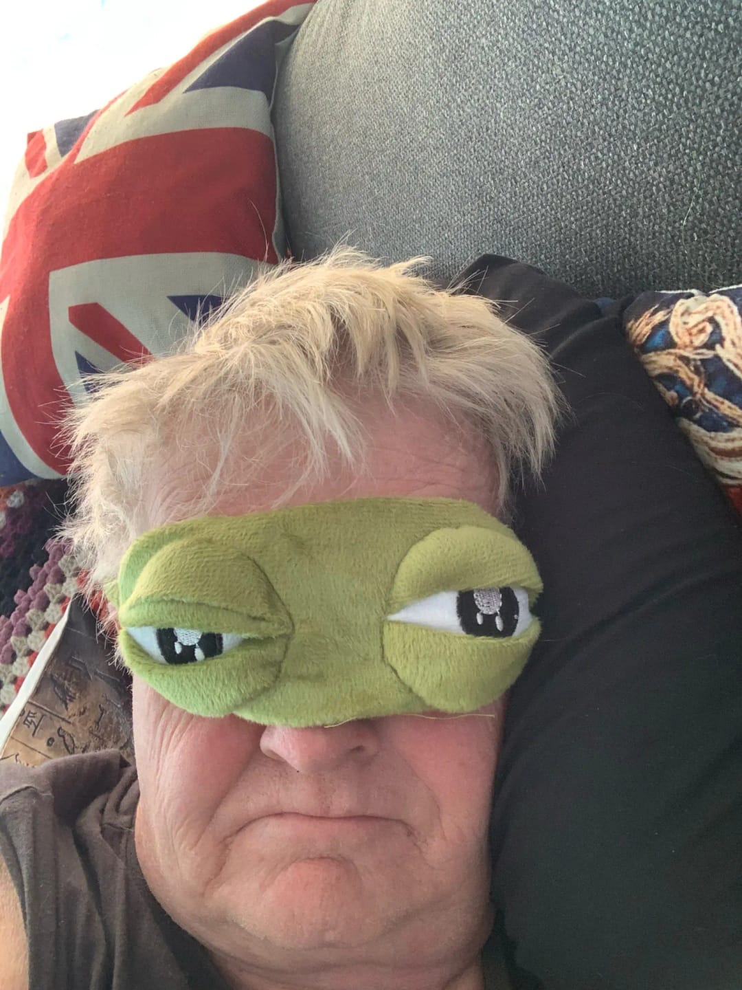 Customer photo review of Froggy's Ribbit Sleep Mask