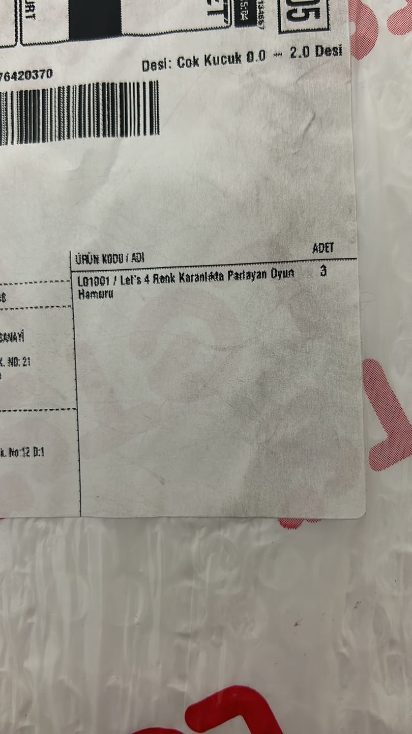 Customer photo review of Karanlıkta Parlayan Oyun Hamuru 4 Renk 440 g | Let's