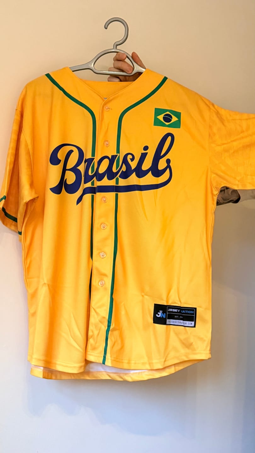 Customer photo review of Brazil Heritage Custom Baseball Jersey