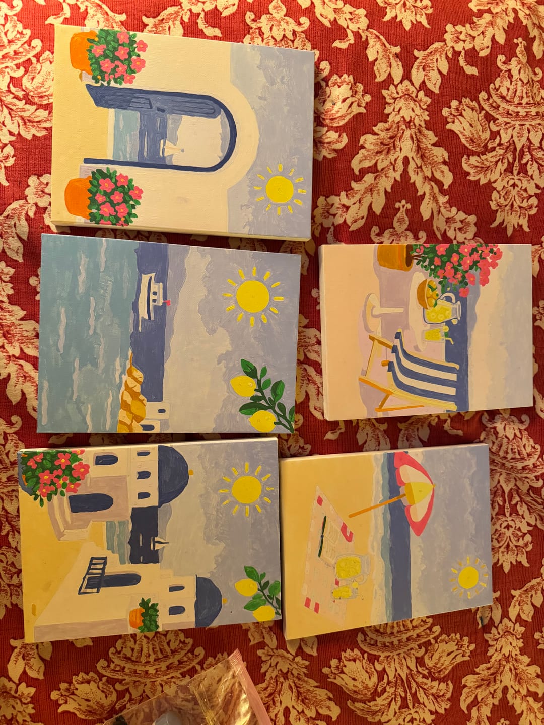 Customer photo review of 6 Mini Paintings - Greek Island Set