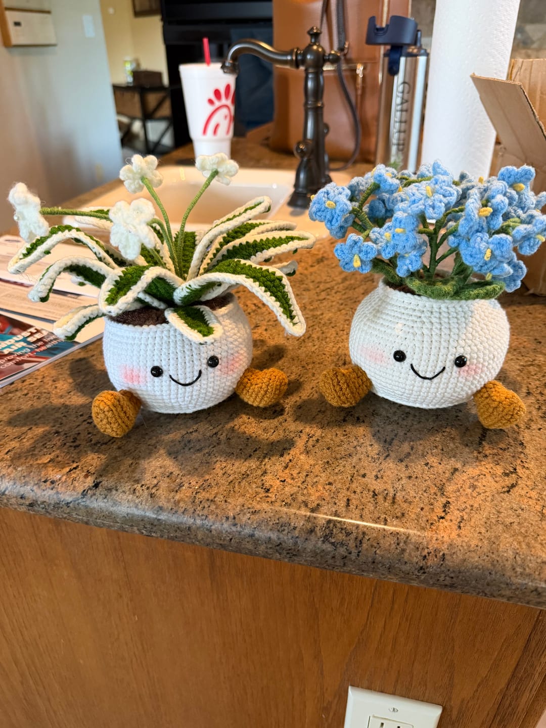 Customer photo review of Handmade Crochet Plant in Cute Pot – Crochet Flowers, Desk Decor, Mother’s Day, Birthday, Friendship & Anniversary Gift