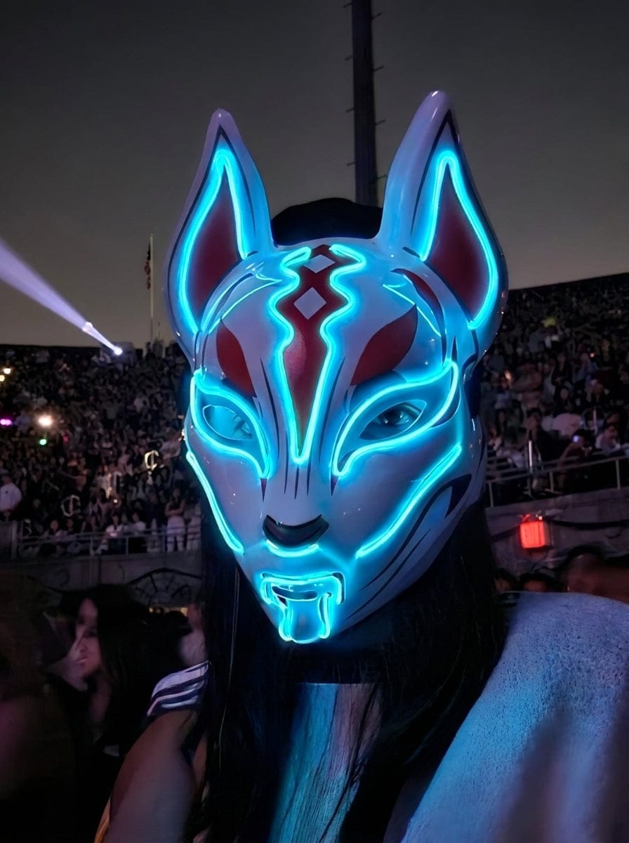 Customer photo review of Cyberpunk Kitsune Mask