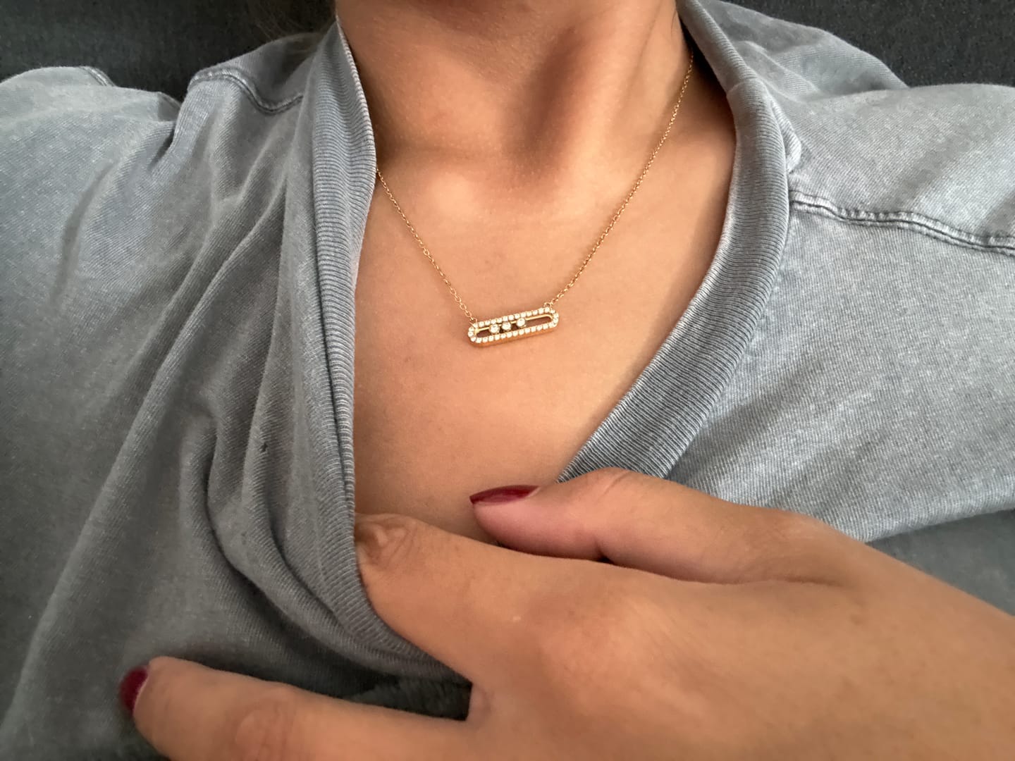 Customer photo review of Pave Soul Kette 18K Vergoldet