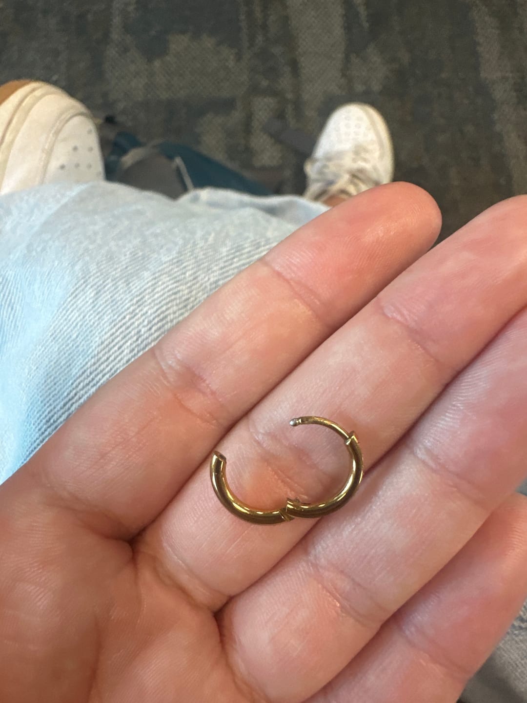 Customer photo review of Eternity Hoop Earrings
