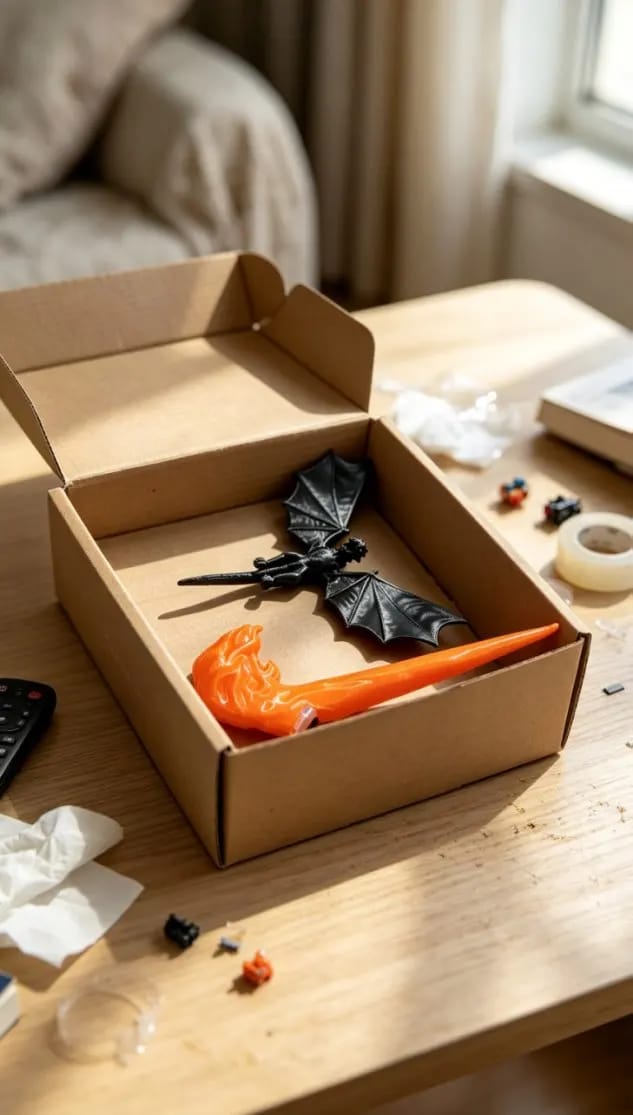 Customer photo review of NightFire Flying Dragon LED Lamp – 3D Printed Glowing Desk & Room Decor