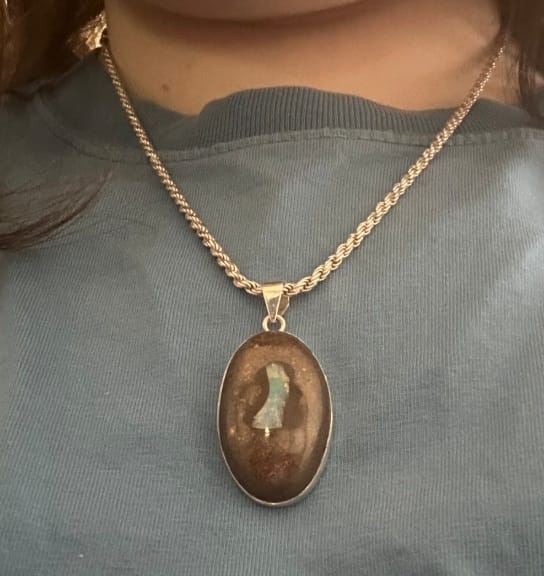 Customer photo review of Premium Boulder Opal Pendant 1 7/8" (.925 Sterling Silver)
