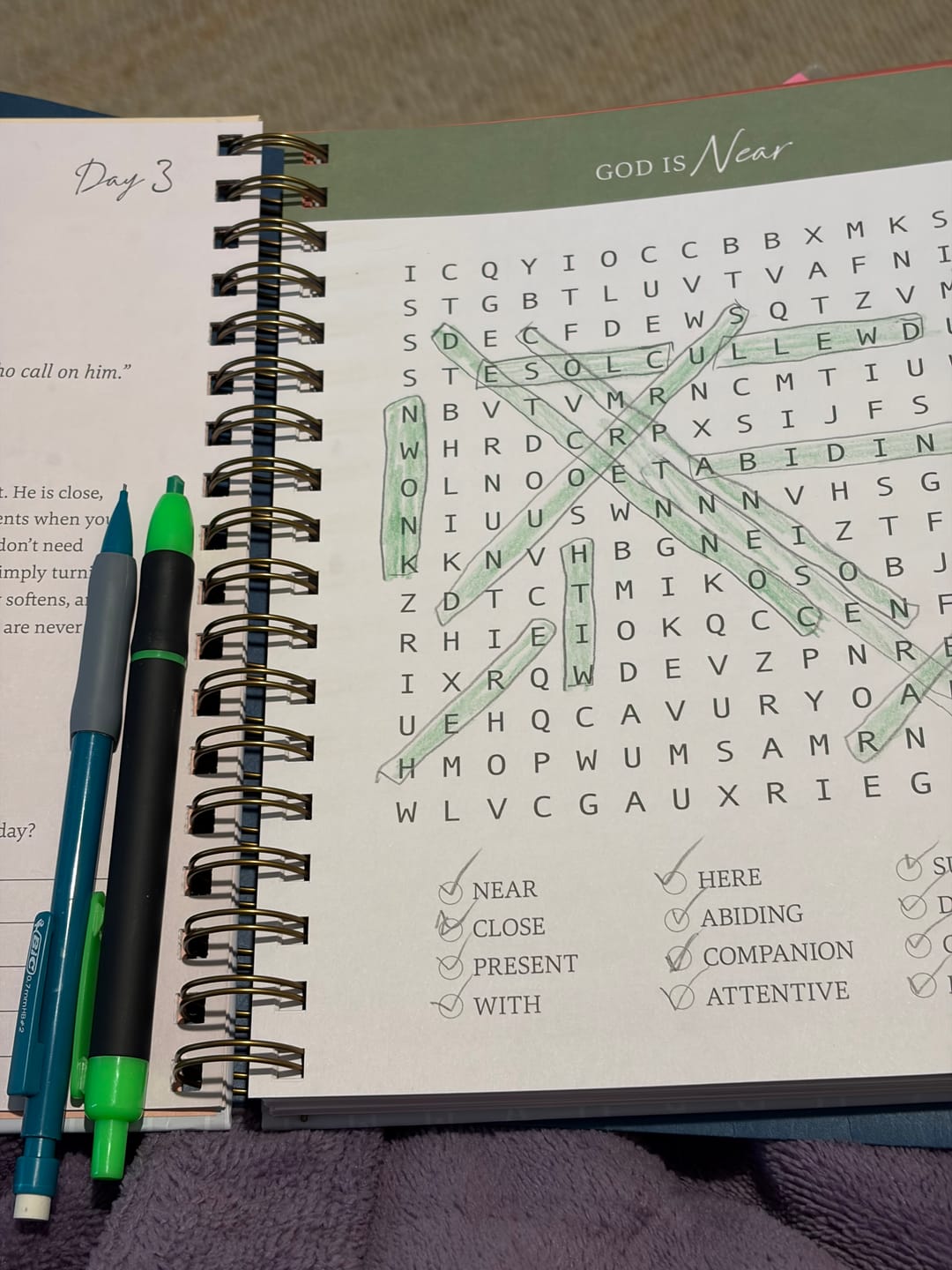 Customer photo review of Be Still: Word Search Devotional for Peace & Rest in God
