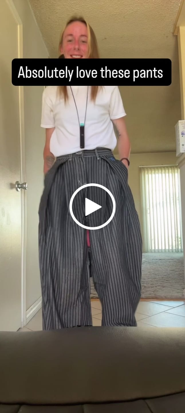 Customer video review of Aelfric Eden Pinstripe Baggy Barrel Jeans