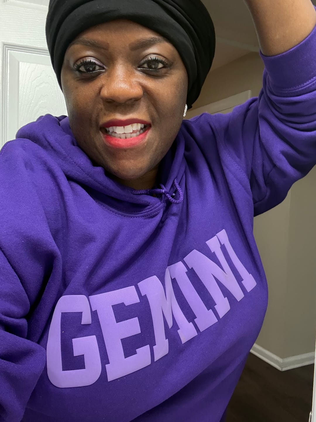 Customer photo review of Olive Green Zodiac Puff Hoodie