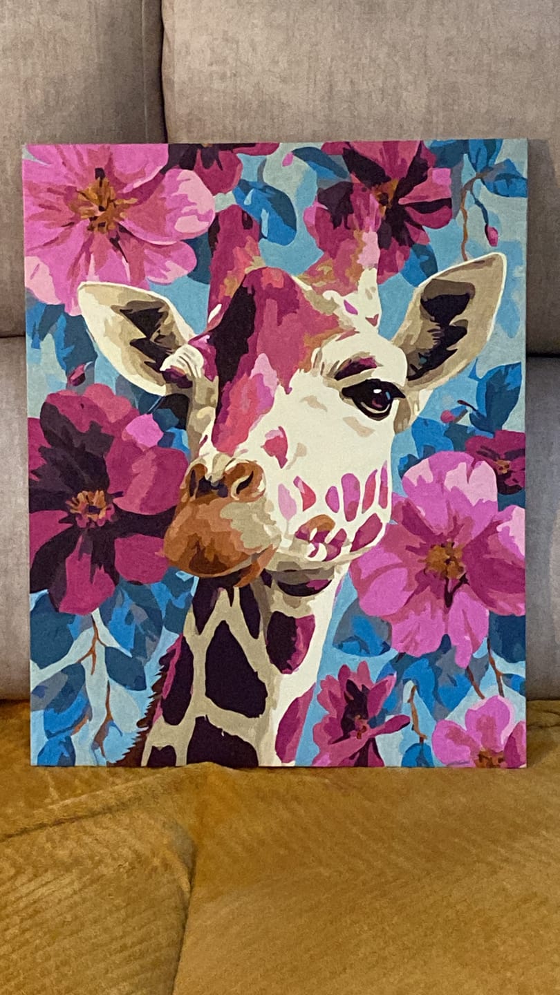 Customer photo review of Purple Giraffe | Paint by Number