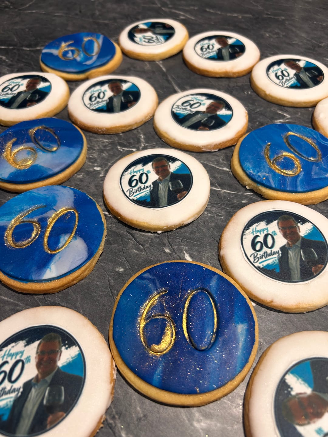 Customer photo review of 12 x 6.35 cm Round Standard Cookie Edible Icing Images