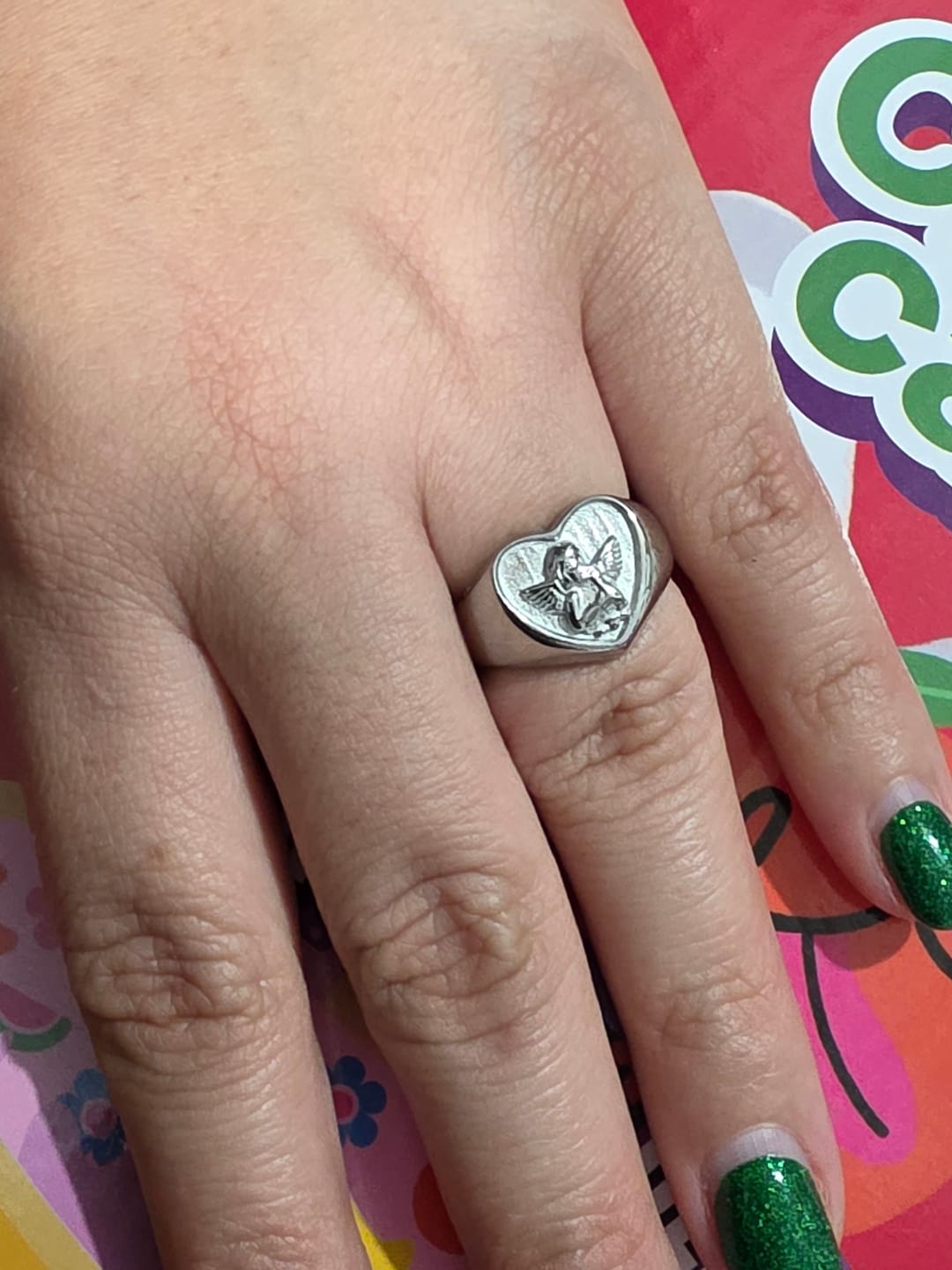 Customer photo review of Anillo Cupid Plata