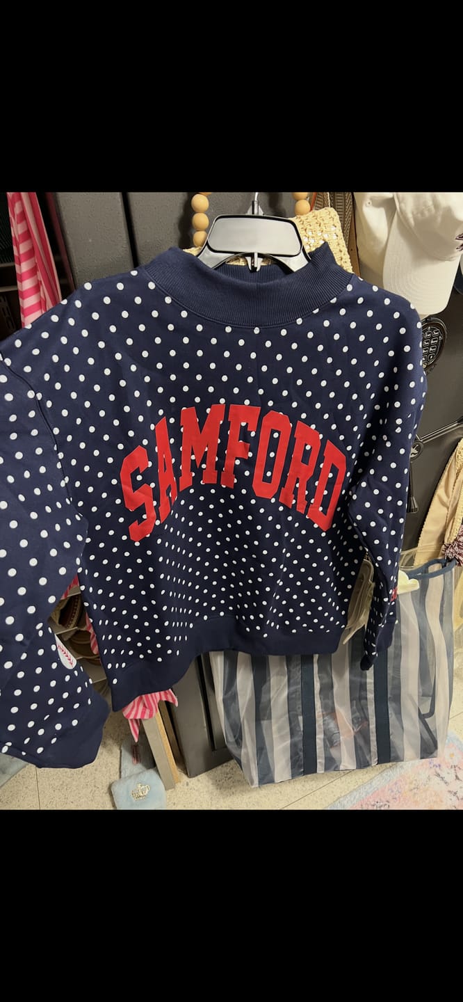 Customer photo review of Custom College Print Team Name Stand-up Collar Polka Dot Sweatshirt | Sports Gifts | Game Day Wear
