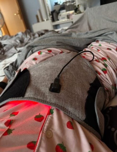 Customer photo review of Faja térmica con terapia de luz roja