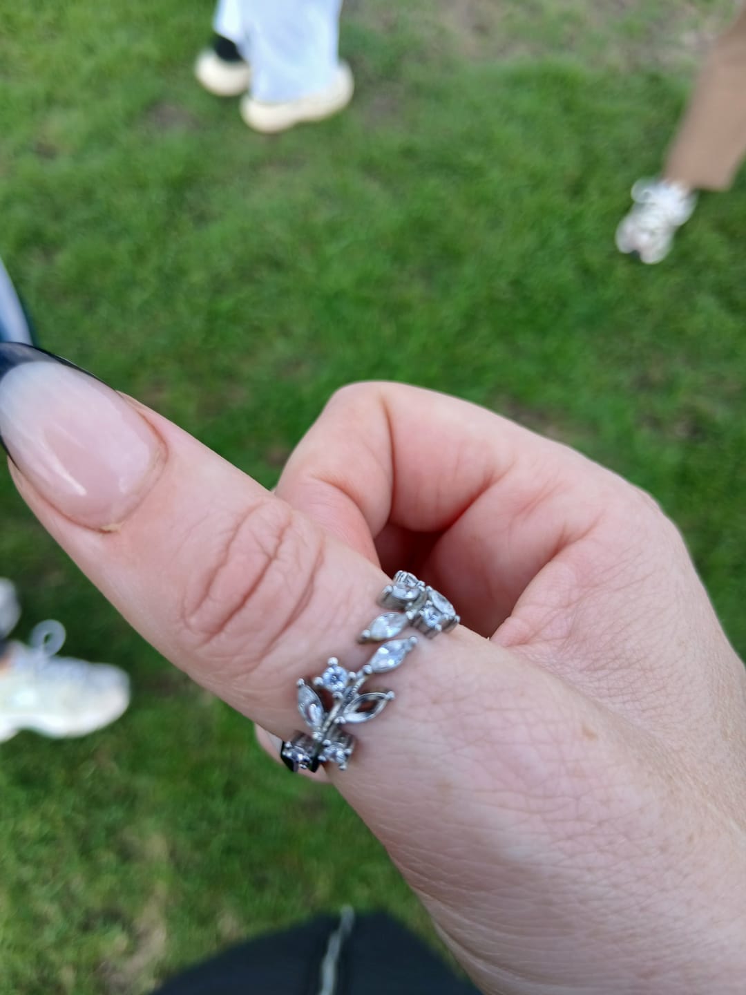Customer photo review of Silver Crystal Vine Ring