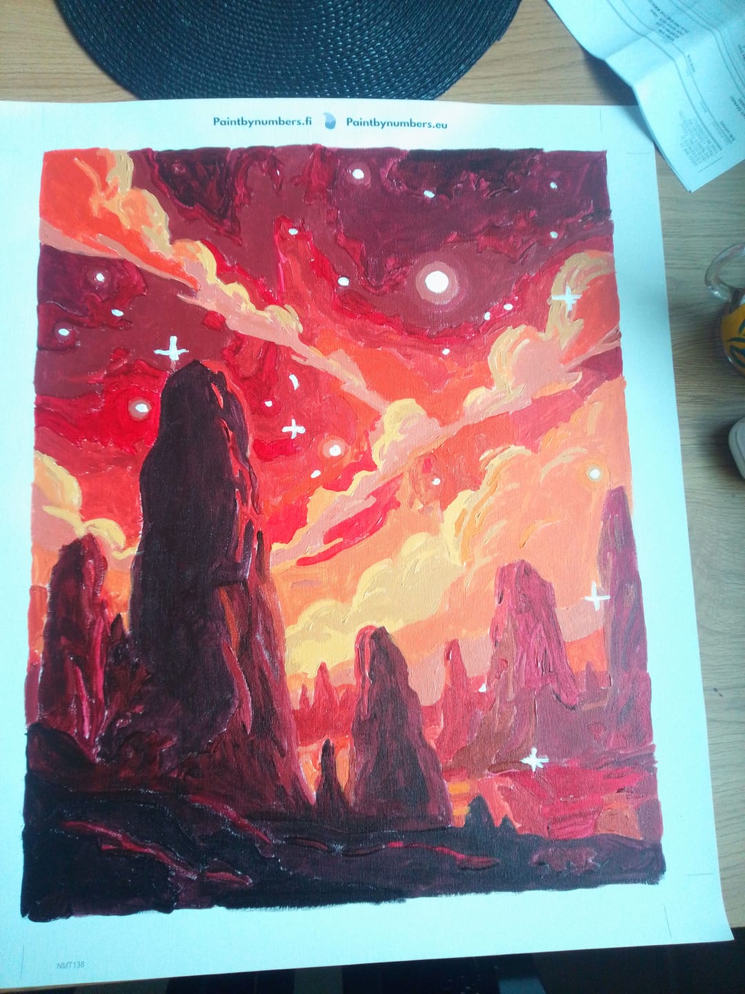 Customer photo review of Red Rock Landscape Night 40x50cm - Paint By Numbers