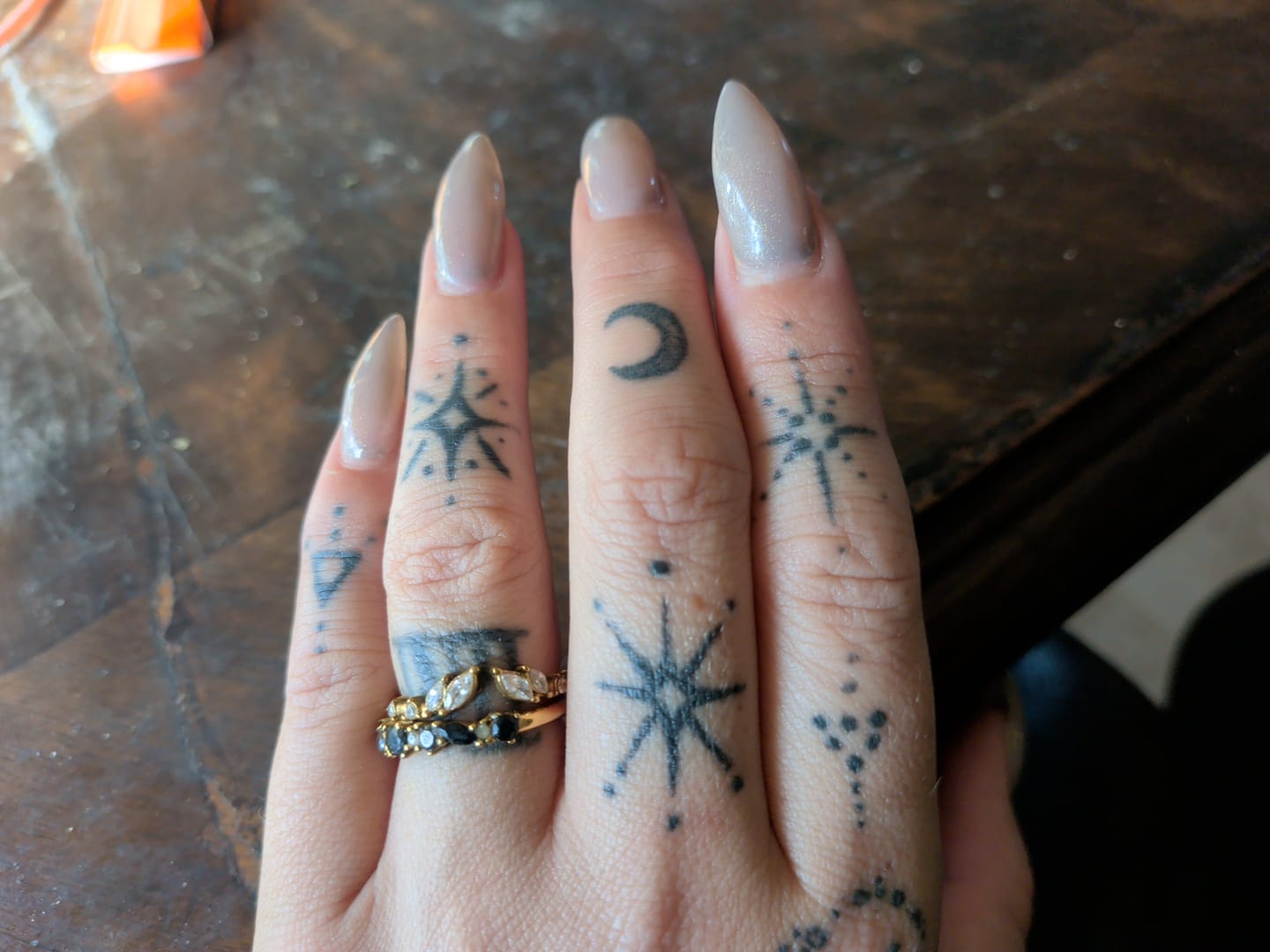 Customer photo review of Lily Crystal Gold Vine Ring