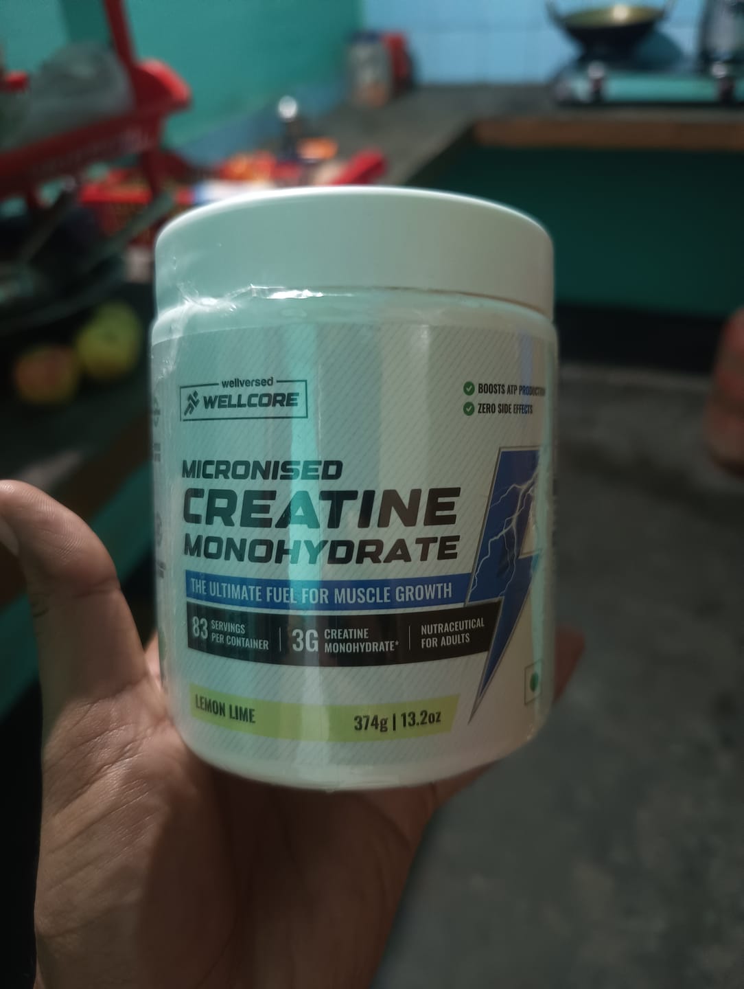 Customer photo review of Wellcore - Pure Micronised Creatine Monohydrate | Lemon Lime (374g, 83 servings)