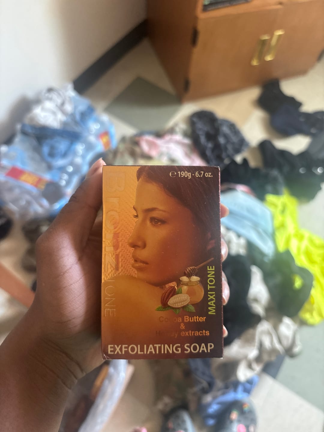 Customer photo review of Expiring Mar-2027 Bronz Tone Exfoliating Soap with Cocoa Butter & Honey 6.7 oz Clearance