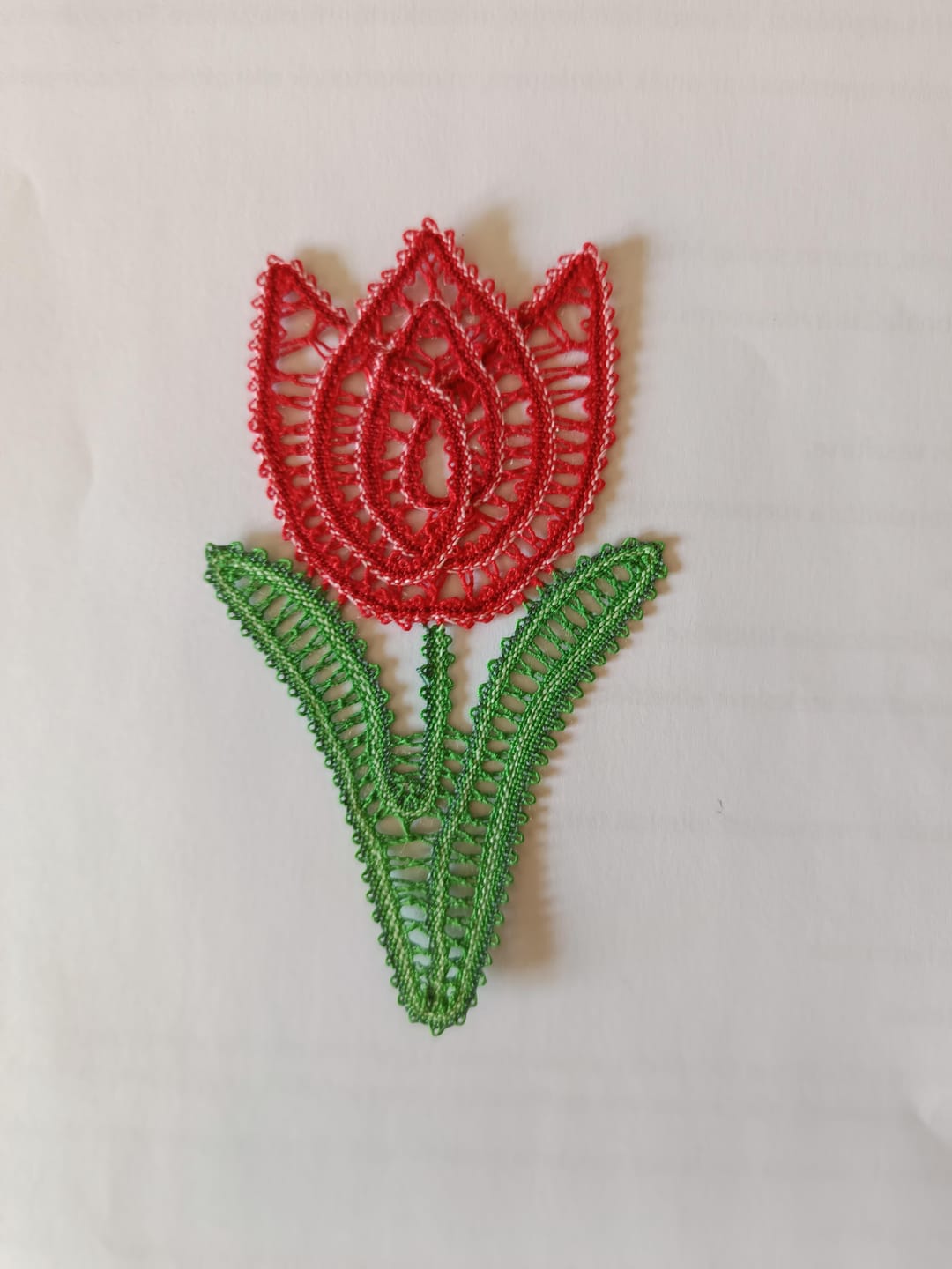 Customer photo review of Tulip Bookmark • Bobbin Lace PDF Pattern • Digital Download + Video Tutorial