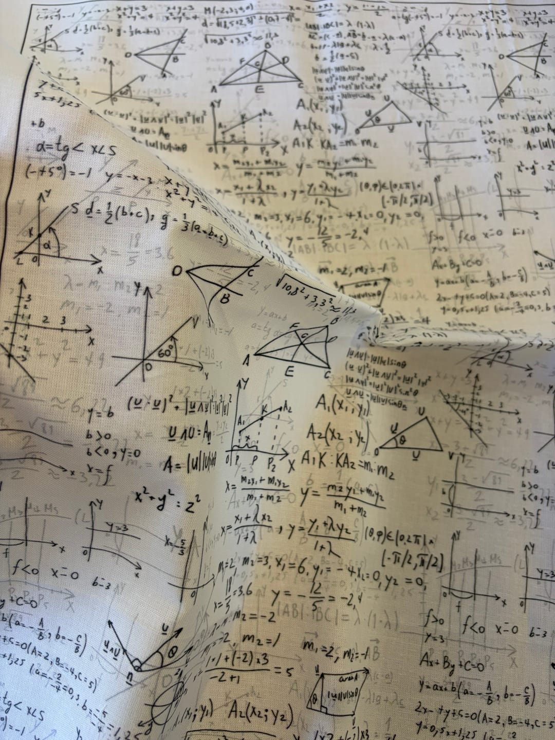 Customer photo review of Mathematical Formulas Fabric - White