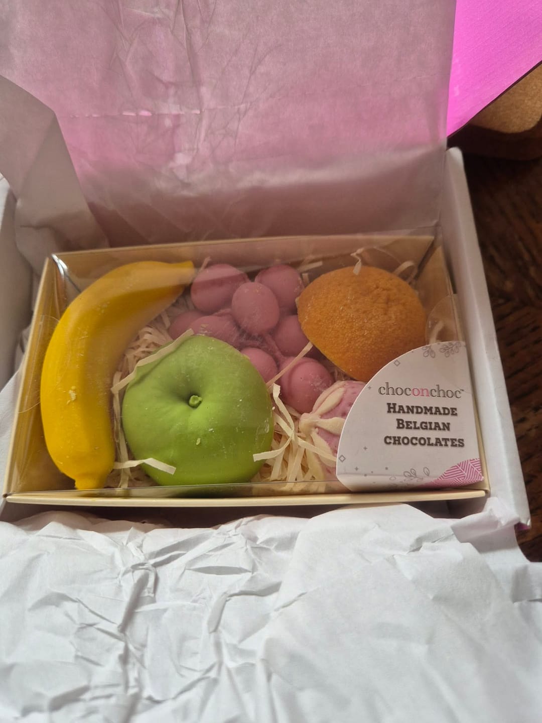Customer photo review of Chocolate Fruit Basket