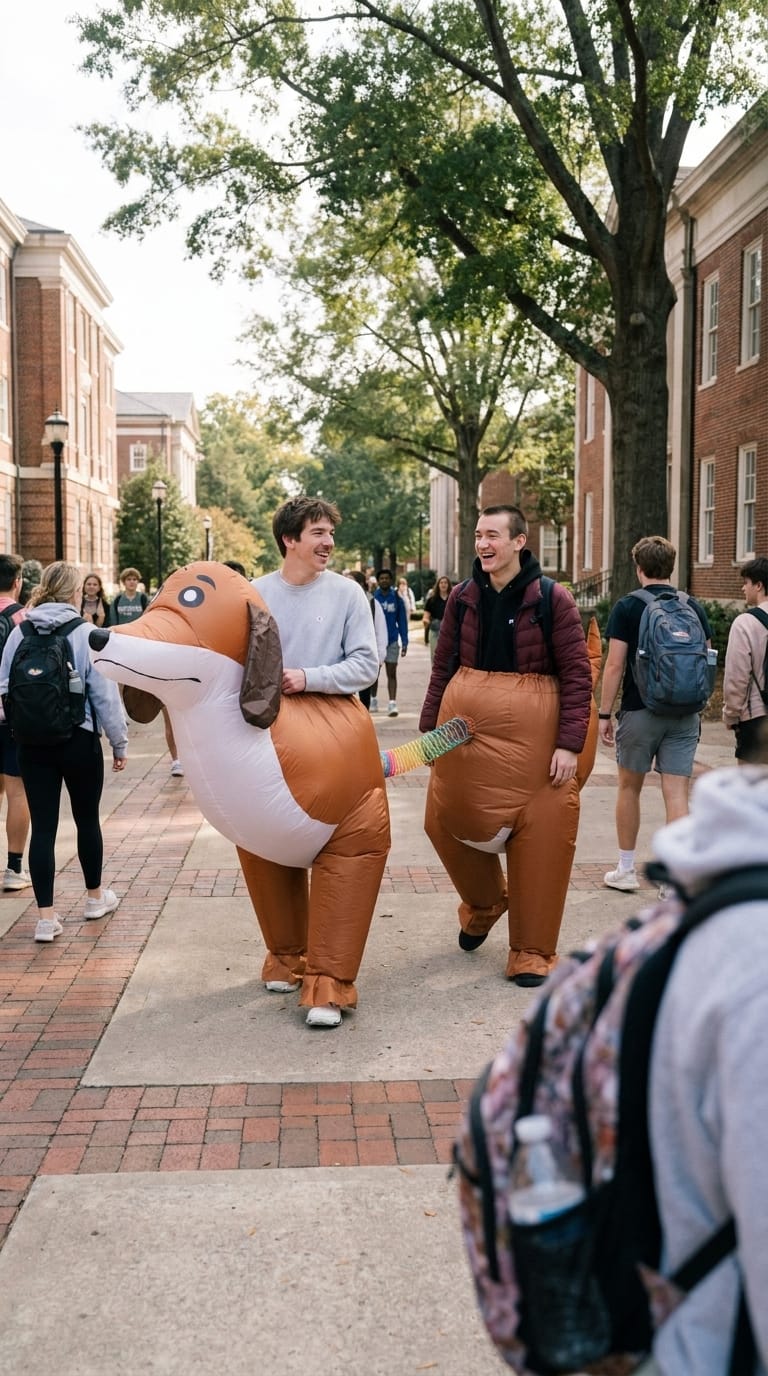 Customer photo review of Inflatable Spring Dog Costume