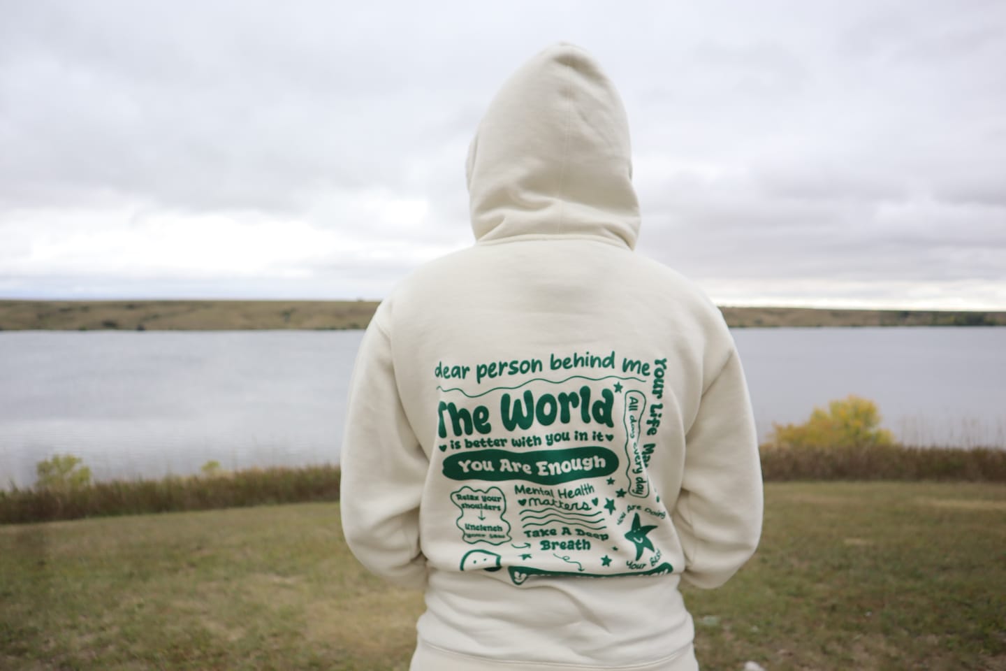 Customer photo review of Mental Health Month Hoodie