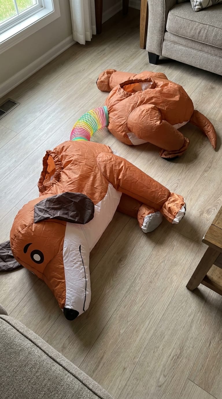 Customer photo review of Inflatable Spring Dog Costume
