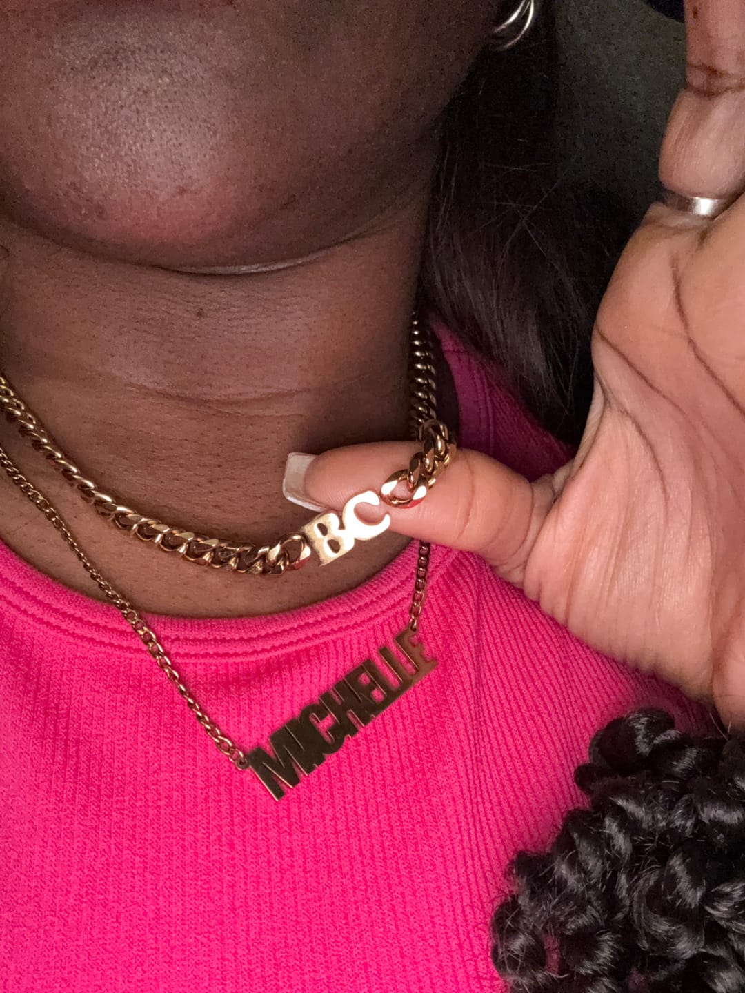 Customer photo review of Initials Choker w/ XL Cuban Chain