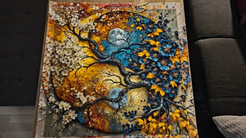 Customer photo review of 5D Diamond Painting – Mondblüten der Dualität