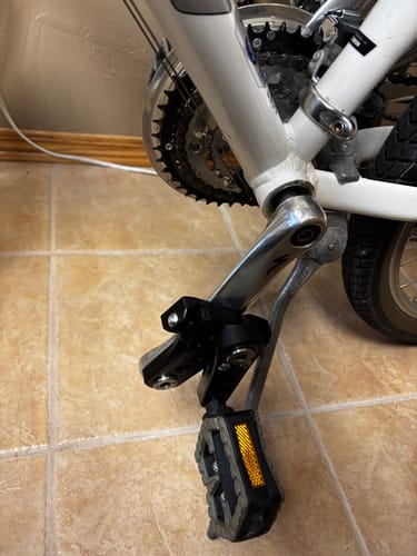 Customer photo review of Easy Knees Pedal Swing and Crank Shortener Kit (One Side)