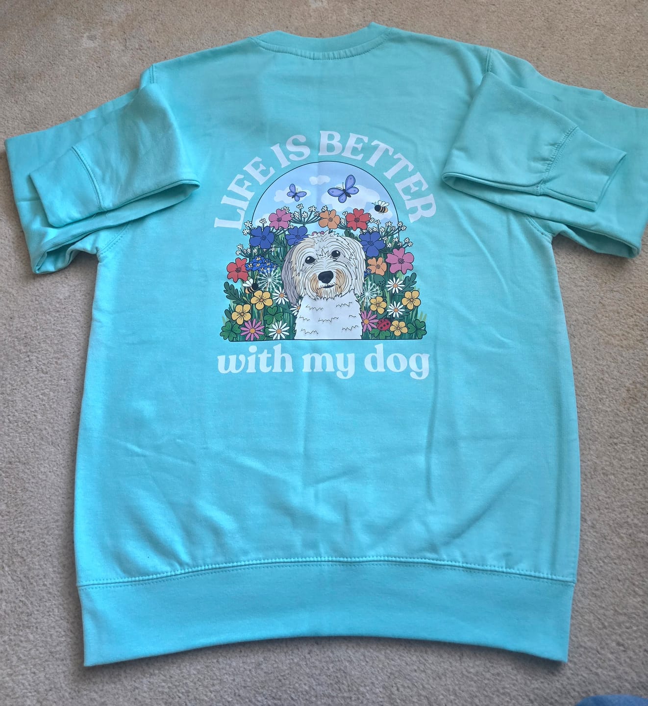 Customer photo review of Final Fetch Pick your Print Sweatshirt