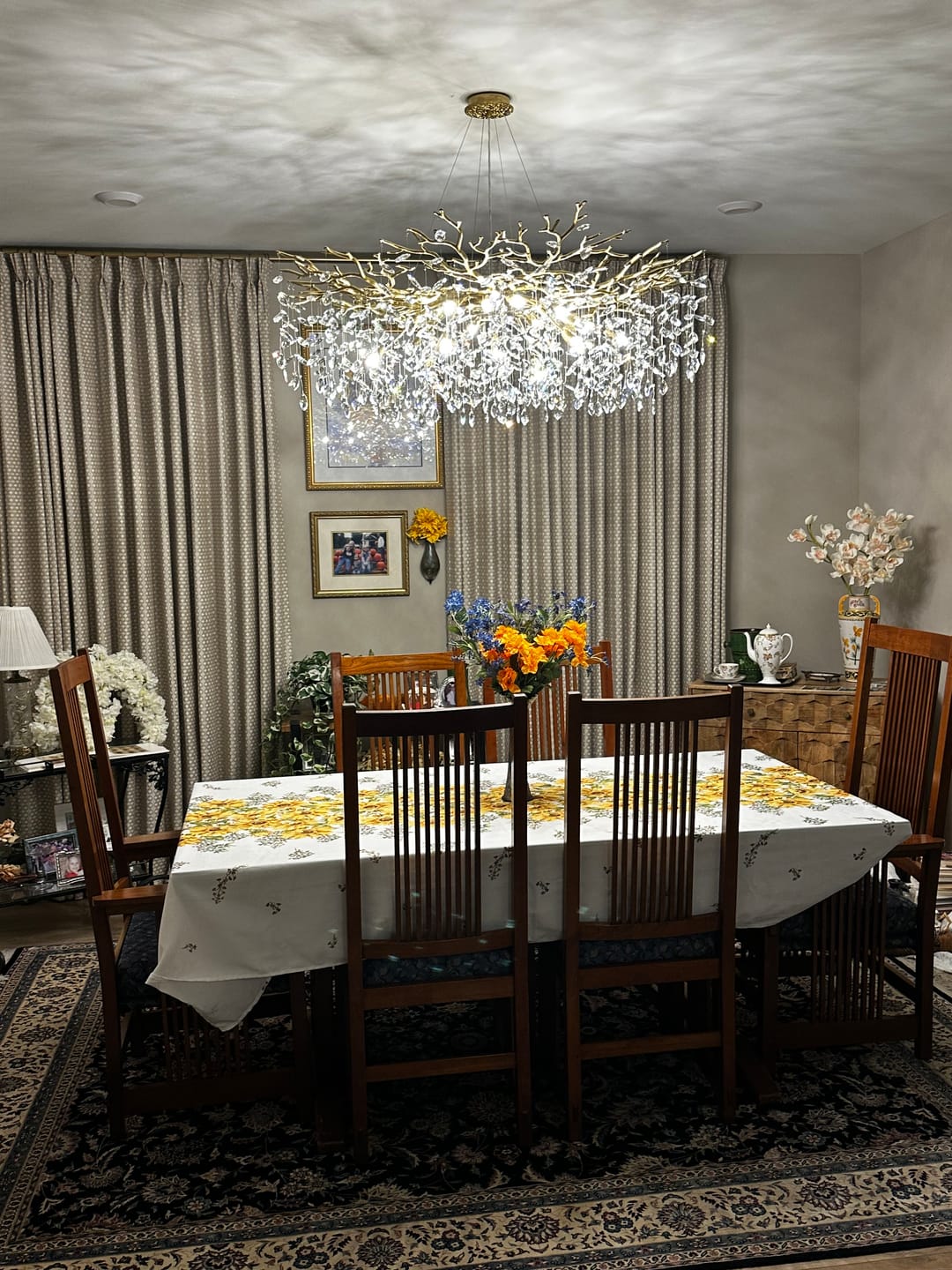 Customer photo review of Sloan Art Deco Trellis Jacquard Curtains