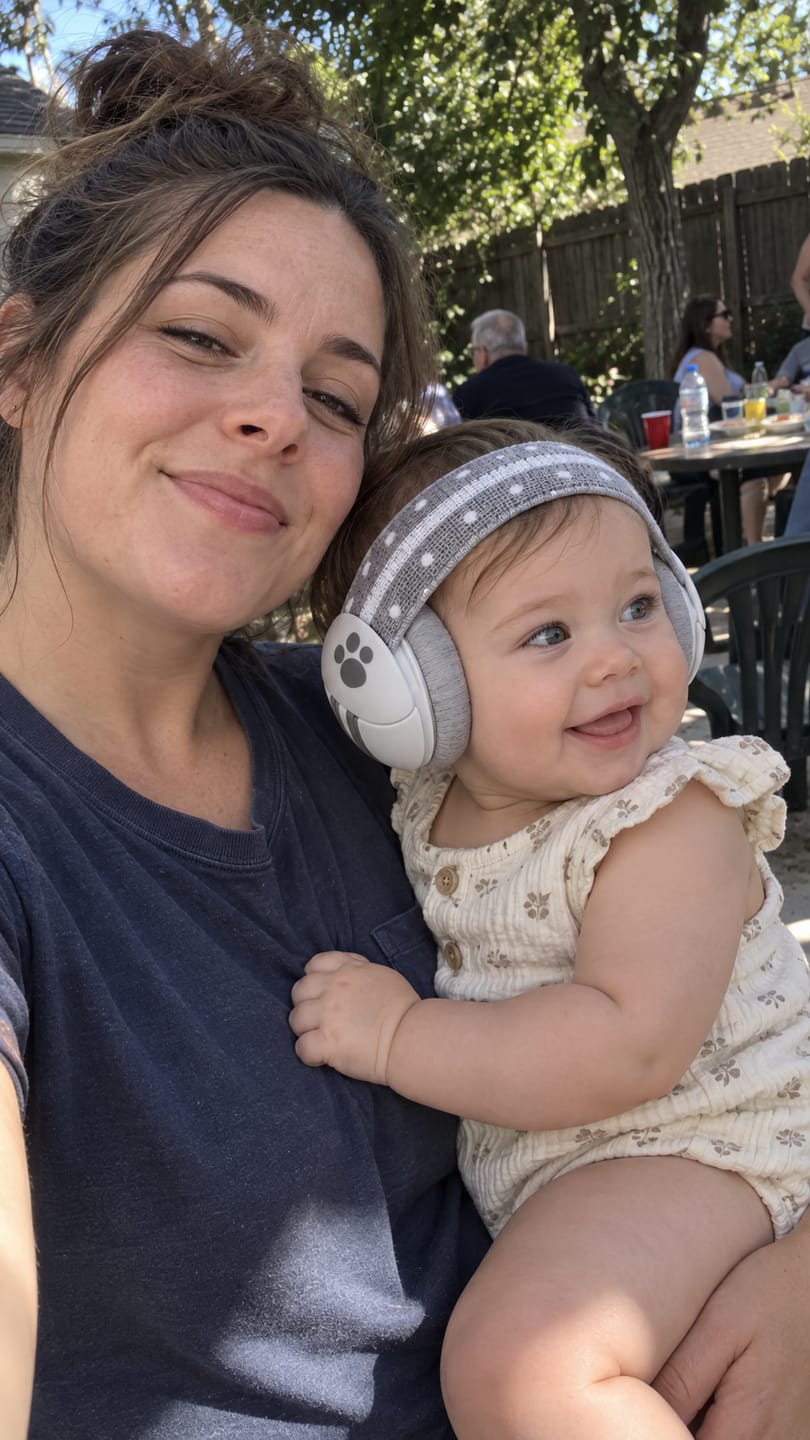 Customer photo review of TinyHush Baby Ear Muffs