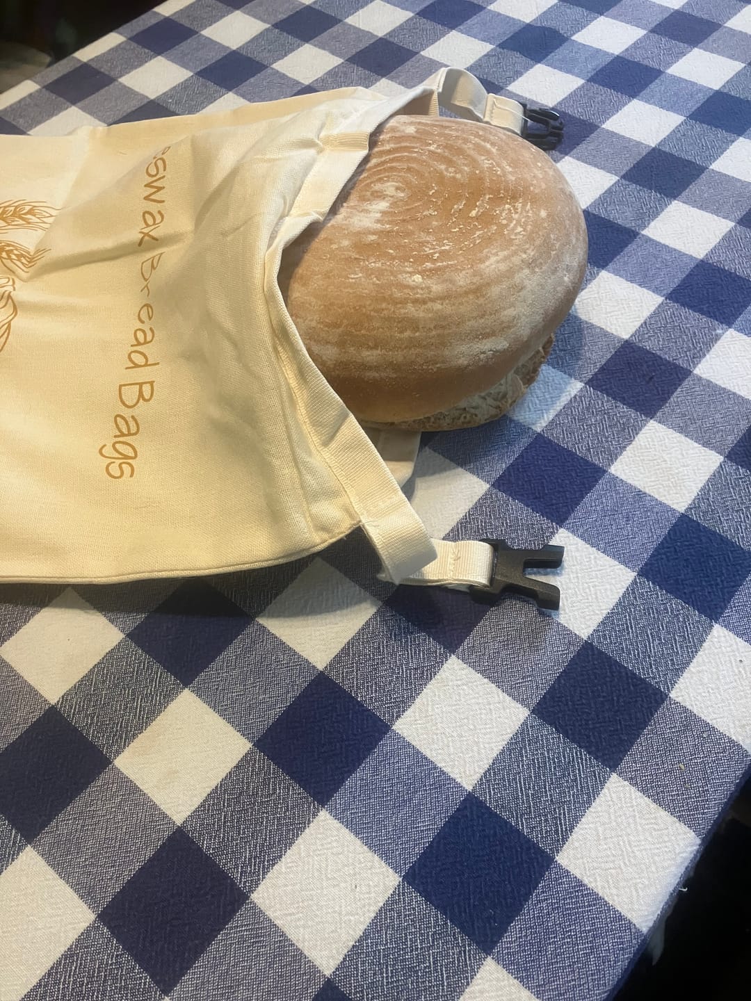 Customer photo review of Premium Beeswax Bread Bags Made from 100% Cotton