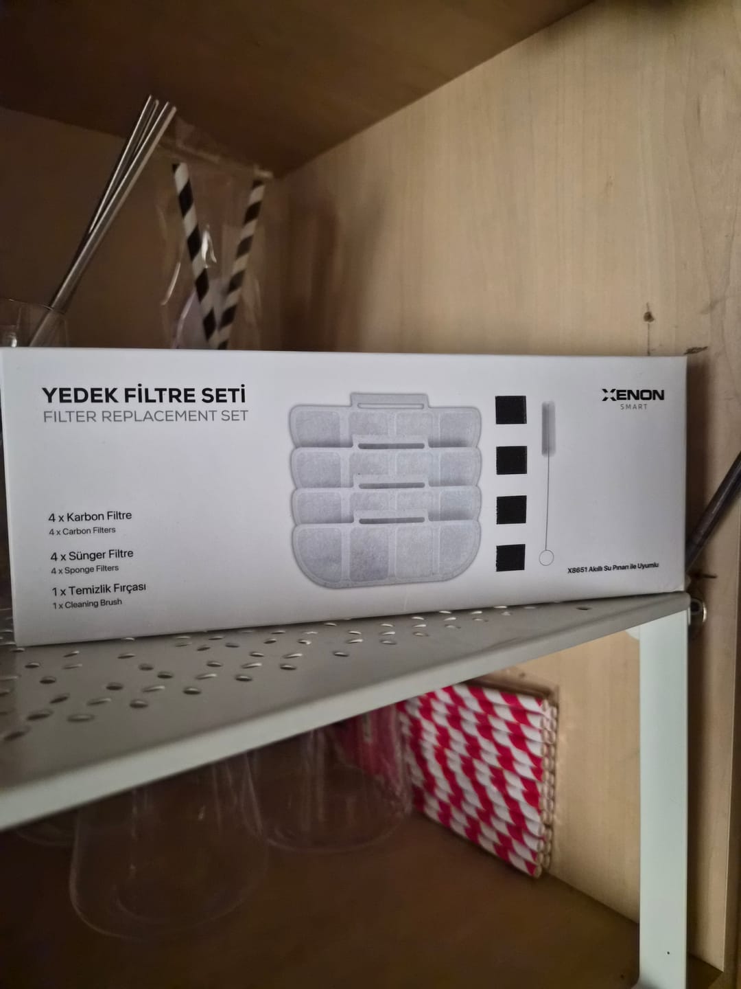 Customer photo review of Kedi Su Pınarı Filtresi (X8651 Uyumlu) | 4'lü Set, Fırça ve Süngerli Yedek Parça (X8781)