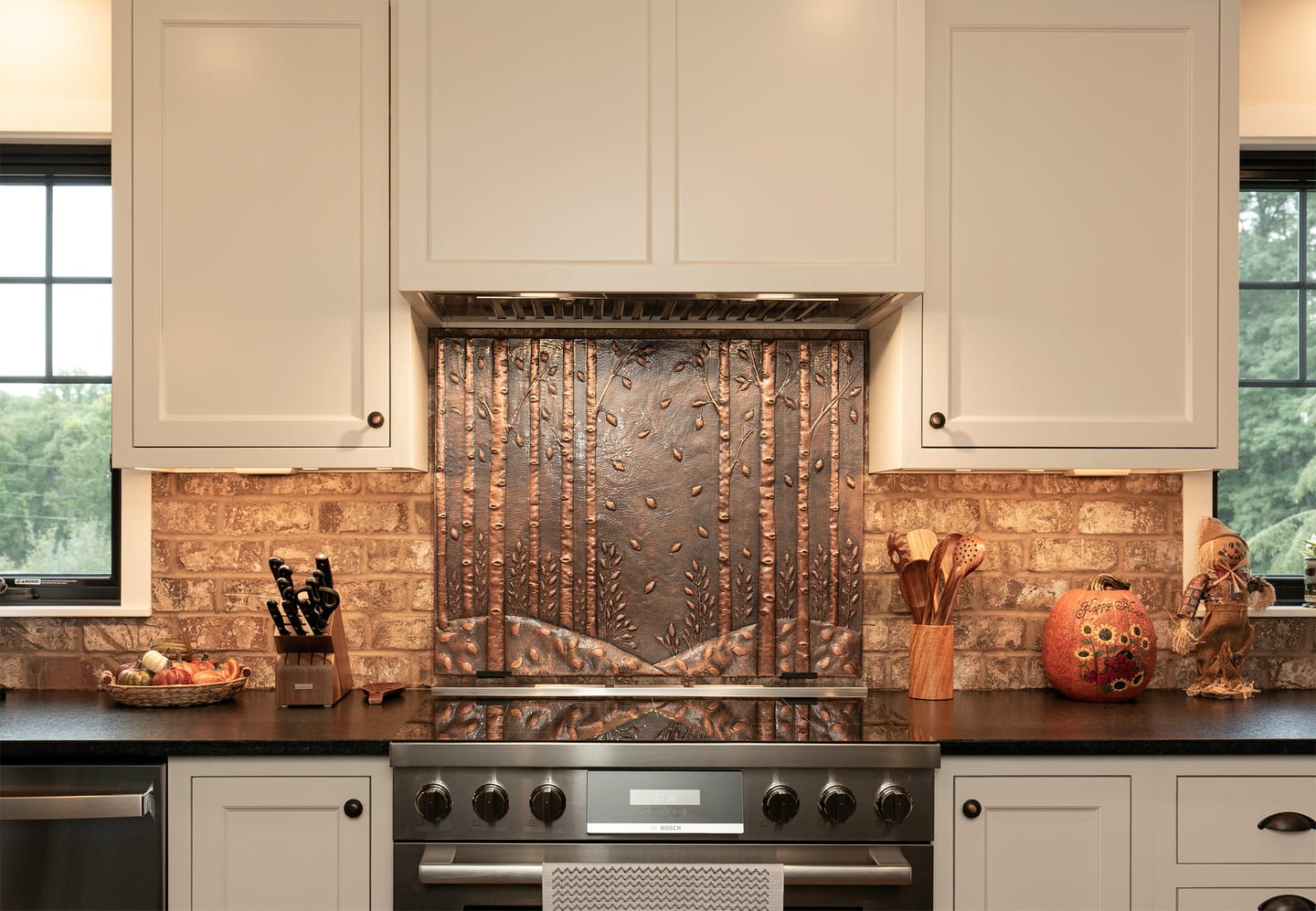 Customer photo review of Custom Copper Kitchen Backsplash & Architectural Panels | Your Design, Your Size