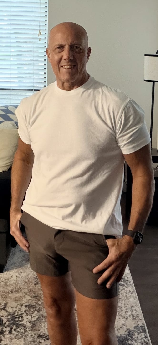 Customer photo review of Ultra-Stretch 5" Chino Shorts - Charcoal