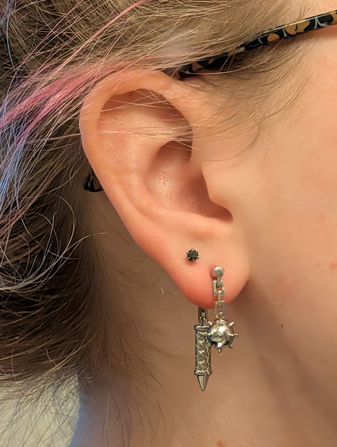 Customer photo review of FLAIL EARRINGS