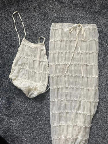 Customer photo review of Cream Maxi Skirt & Top Set