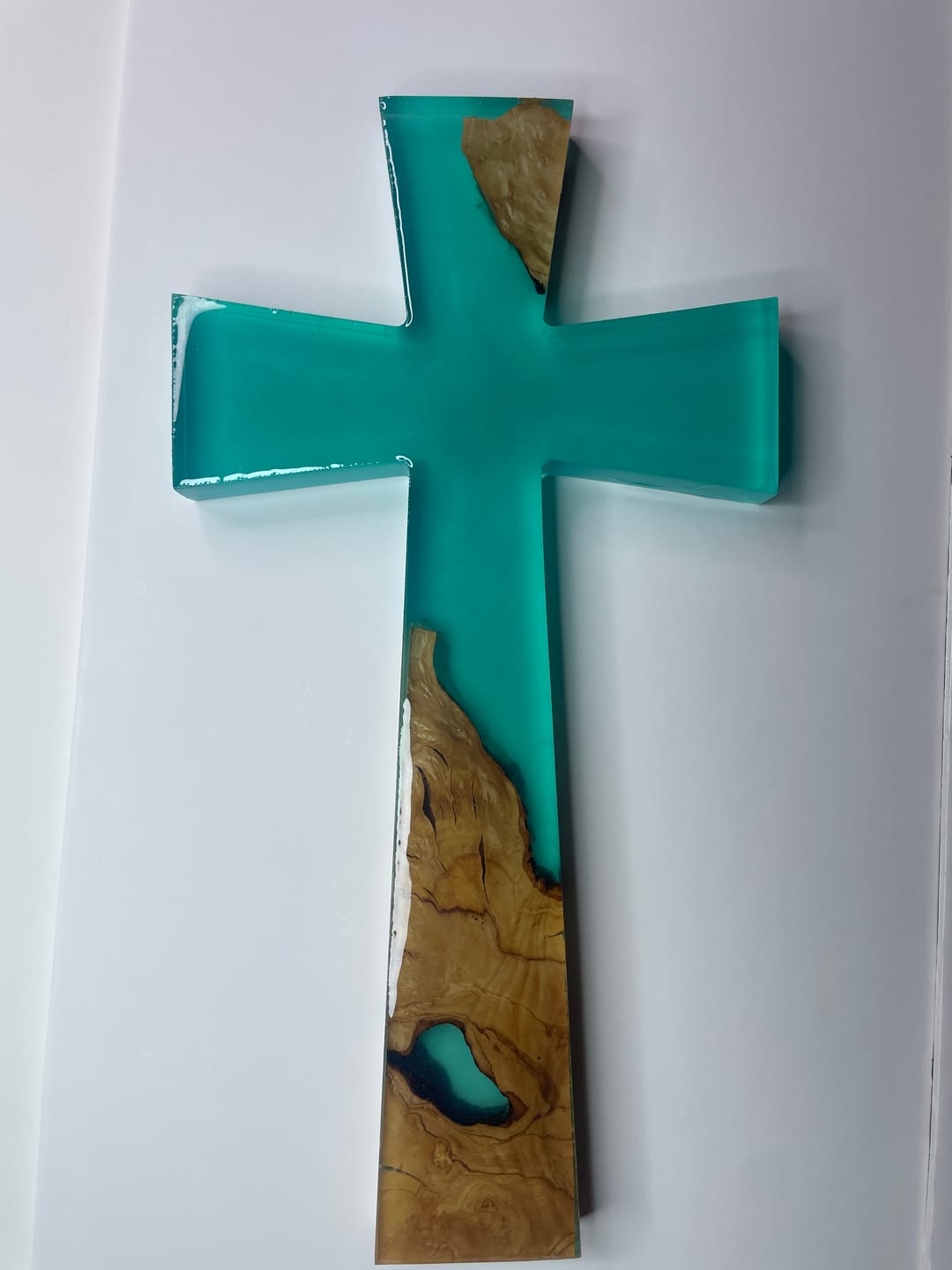 Customer photo review of 15x8x1" Flared Cross Silicone Mold For Epoxy Resin - Angled Cross Mold