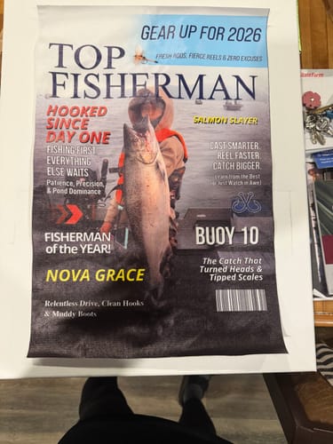Customer photo review of Custom Fishing Magazine Cover, Personalized Fishing Gifts for Men, Fly Fishing Gifts for Him, Fishing Dad Gift, Angler Funny Fisherman Gift