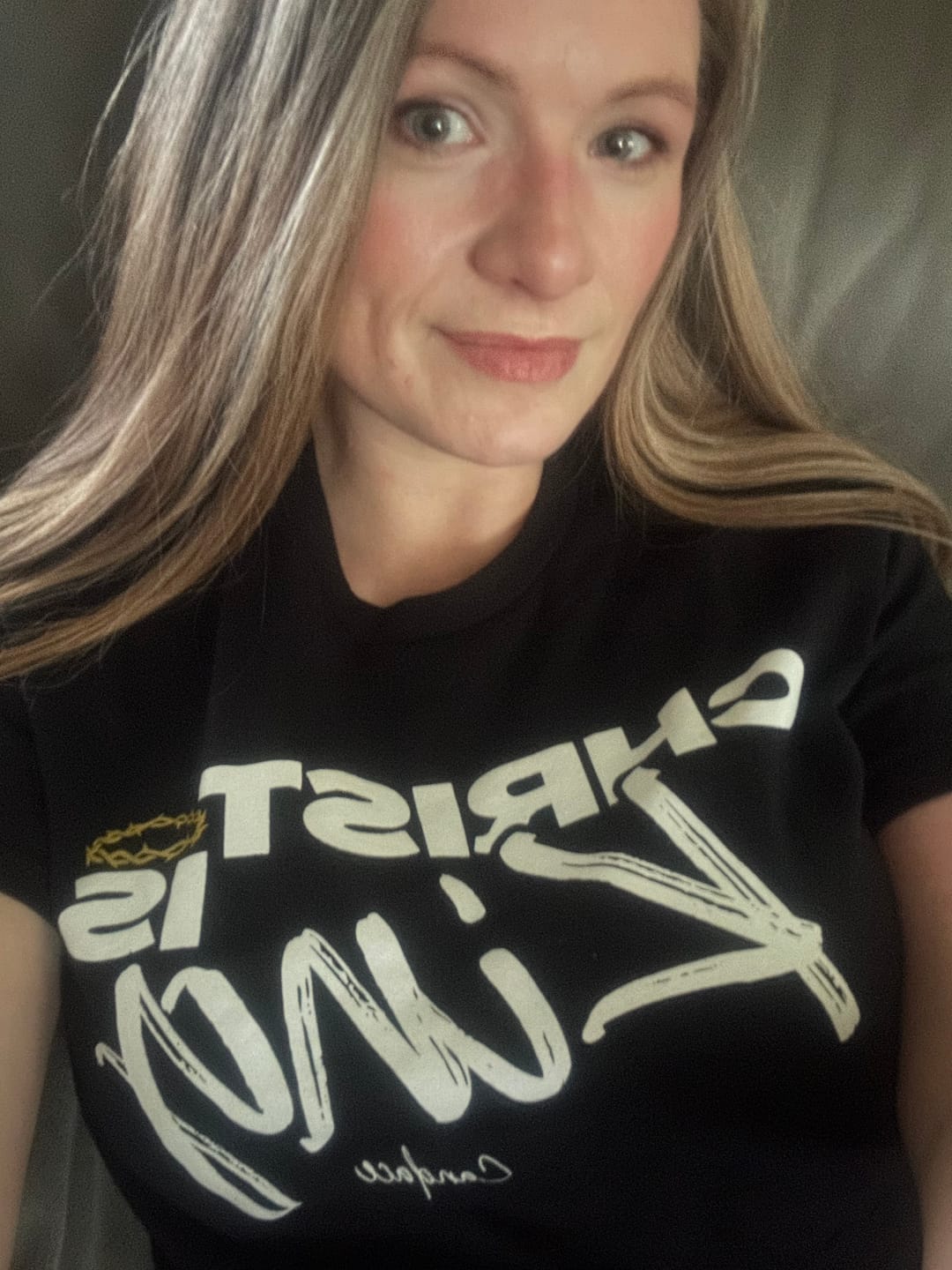 Customer photo review of Christ Is King T-Shirt
