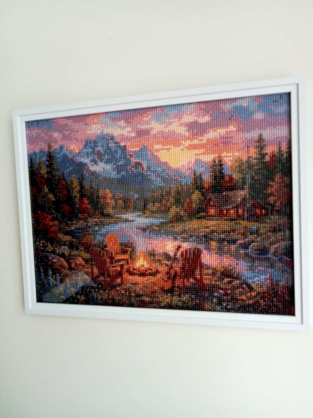 Customer photo review of Diamond Painting - Lueur de Feu de Camp au Bord de la Rivière